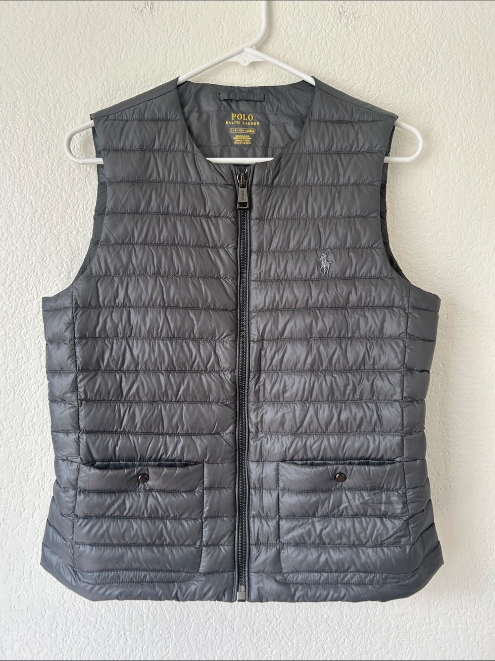 Polo by Ralph Lauren Women's Charcoal Quilted Down-Style Vest